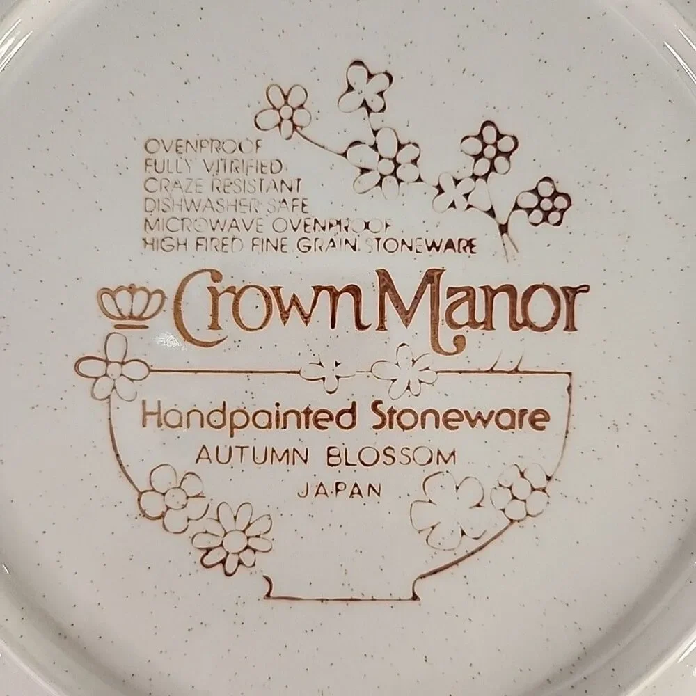 China Stoneware Crown Manor Autumn Blossom Hand painted Dinner or Bread Plate